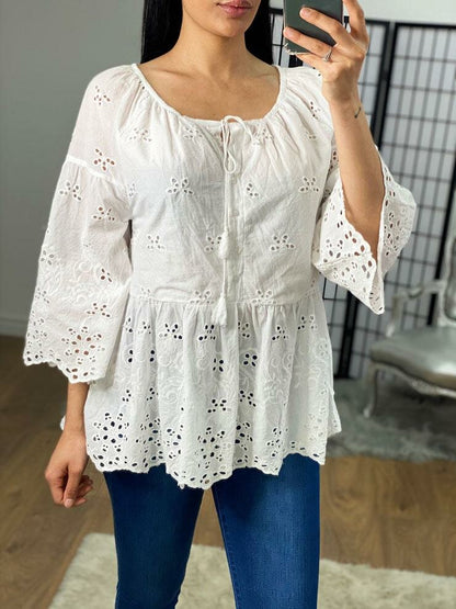 Grace White Embroidery Anglaise Blouse