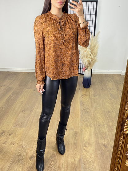 Jessica Cheetah Print Pussybow Blouse