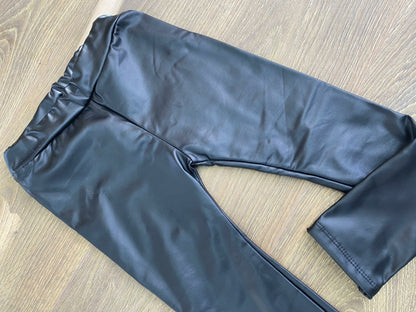 Maybel Black Faux Leather KIDS Leggings