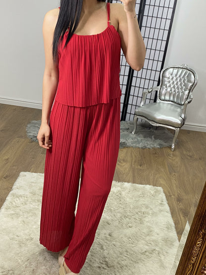 Harmoney Pleat Layer Detailed Wide Leg Jumpsuit