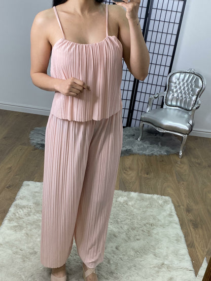 Harmoney Pleat Layer Detailed Wide Leg Jumpsuit