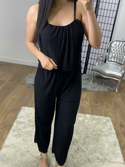 Harmoney Pleat Layer Detailed Wide Leg Jumpsuit