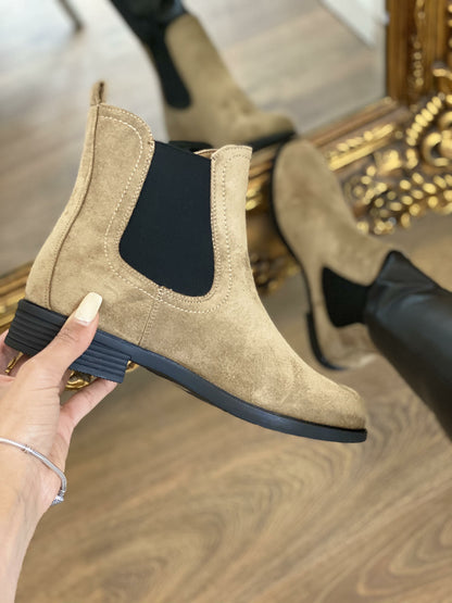 Daisey Faux Suede Slip On Chelsea Boots