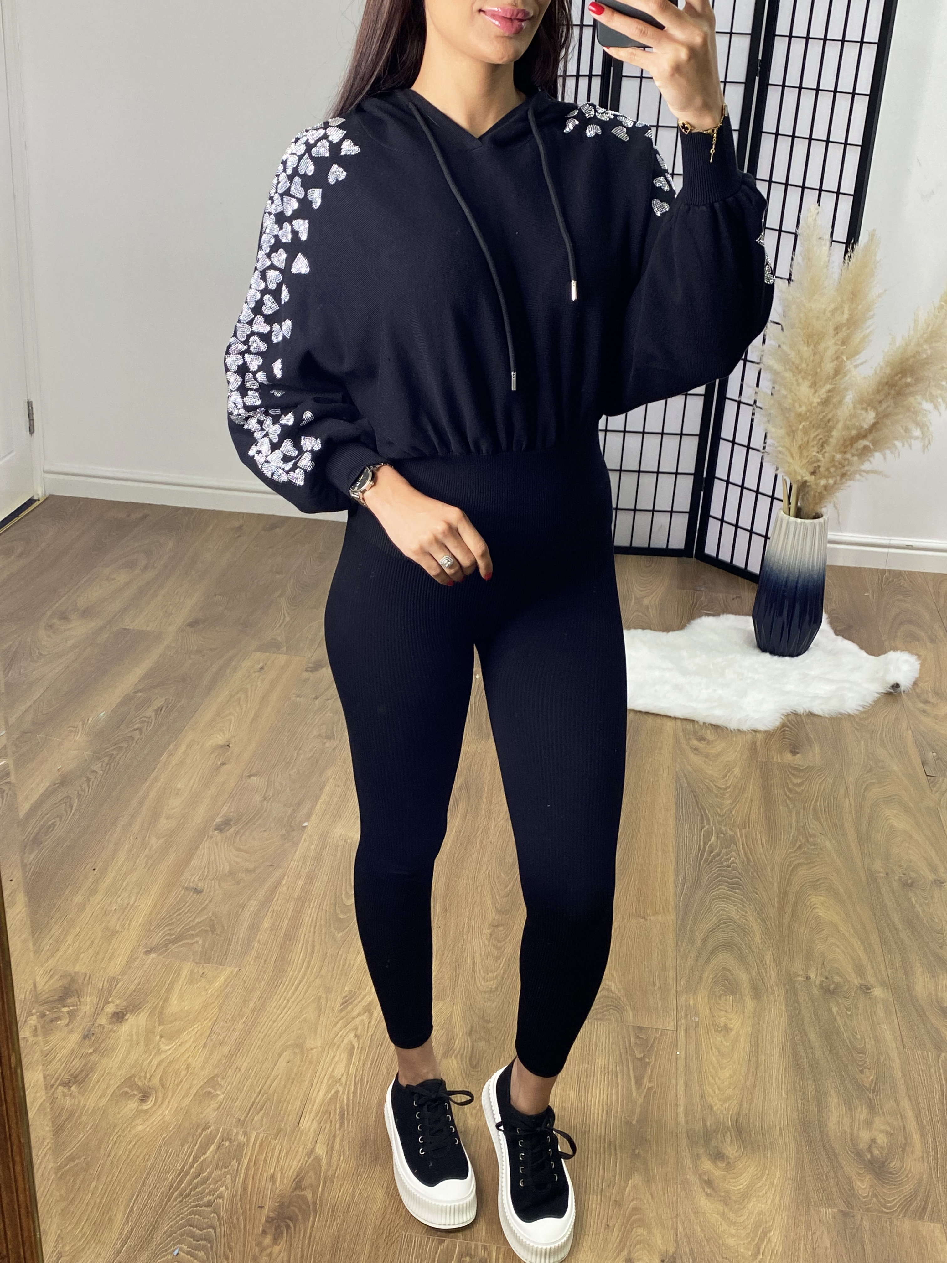 Fonseca Diamante Heart Sleeve Hooded Jumper