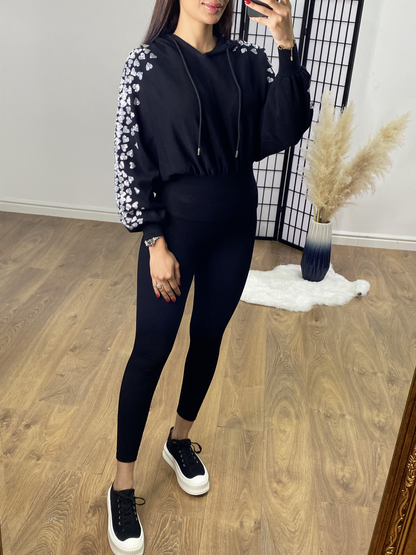 Fonseca Diamante Heart Sleeve Hooded Jumper