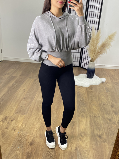 Fonseca Diamante Heart Sleeve Hooded Jumper