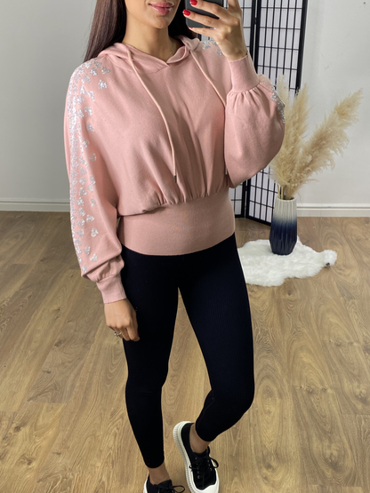 Fonseca Diamante Heart Sleeve Hooded Jumper