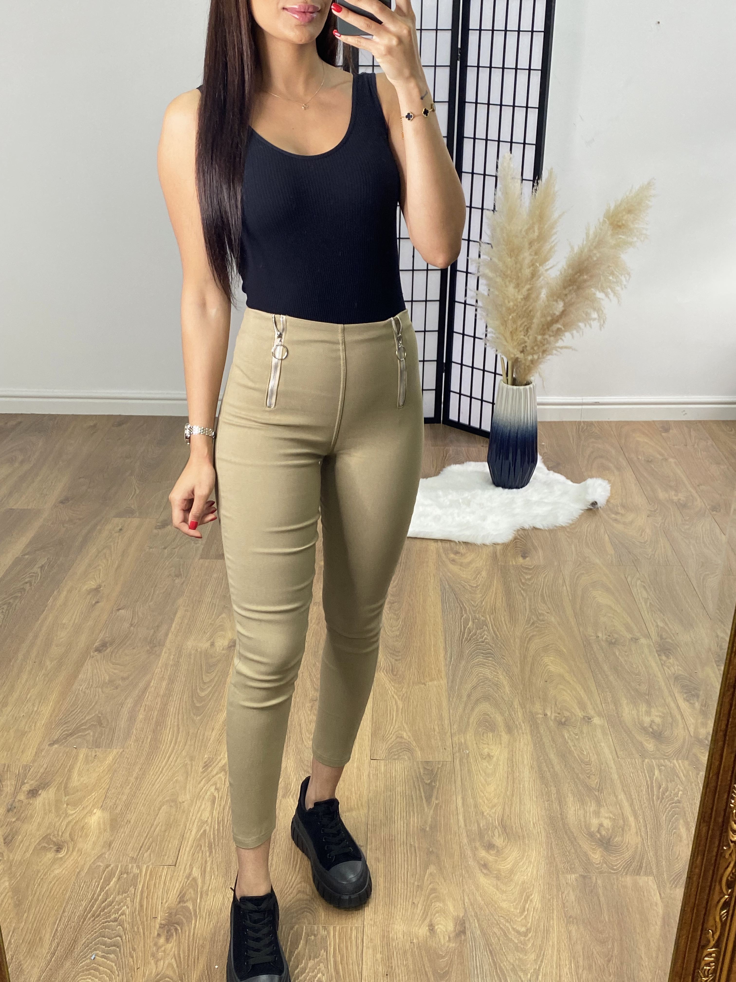Amazon Ring Zip Front Detail Jeggings