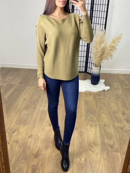 Natalie Crystal Keyhole Sleeve Jumper