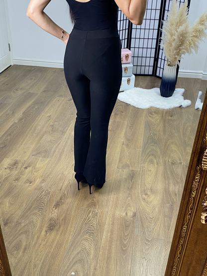 Turner Black Split Hem Stretch Trouser