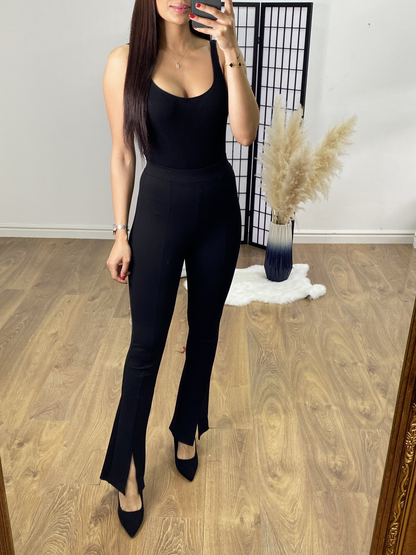 Nivea Black Bootleg Split Hem Leggings
