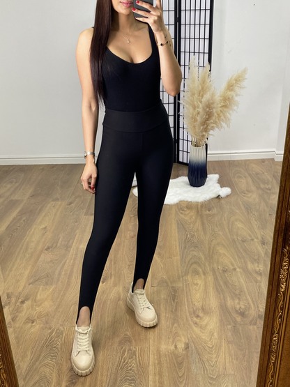 Chessie Black Stirrup Leggings