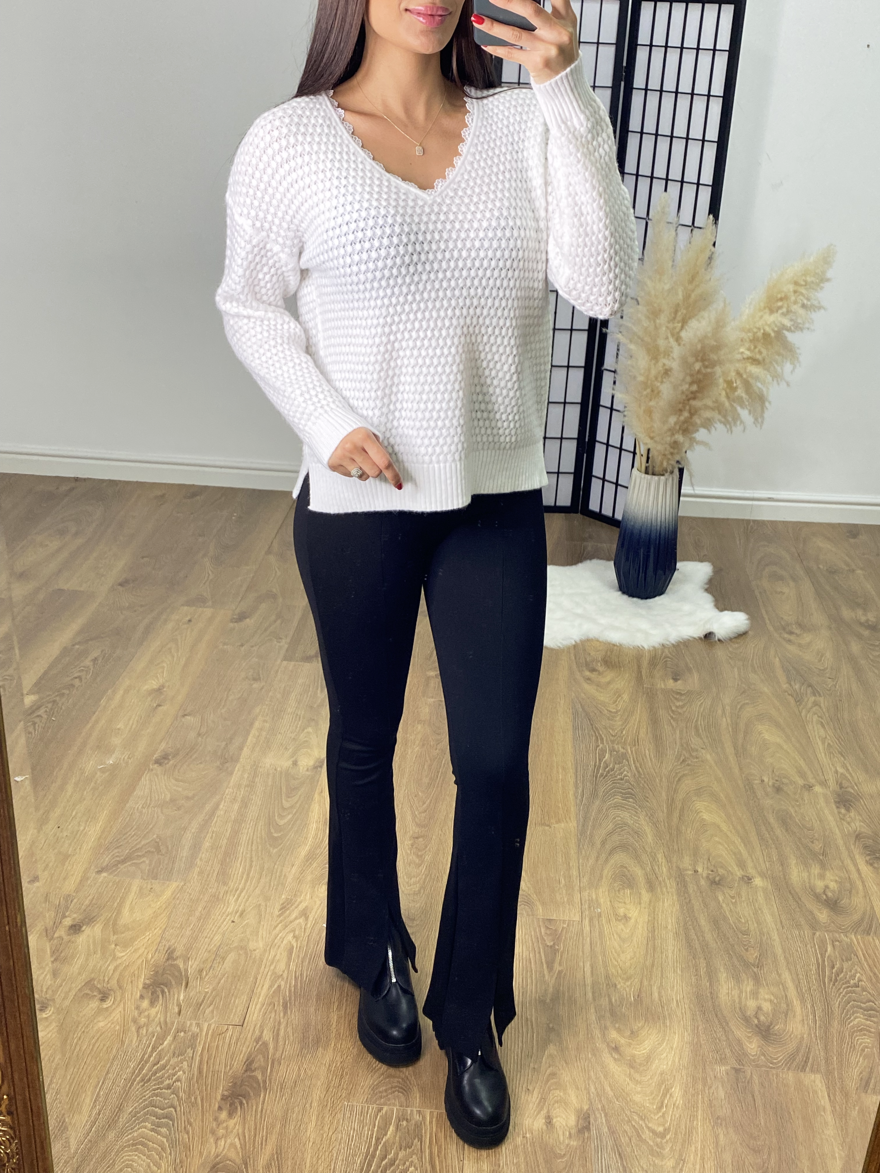 Demos Crochet Trim Bubble Jumper