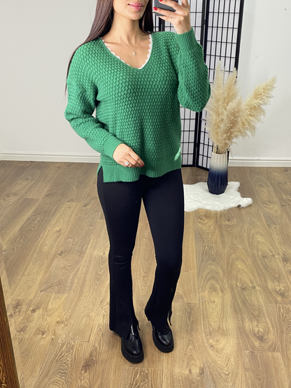 Demos Crochet Trim Bubble Jumper