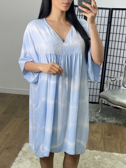 Chasie Tie Dye Floaty Smock Dress