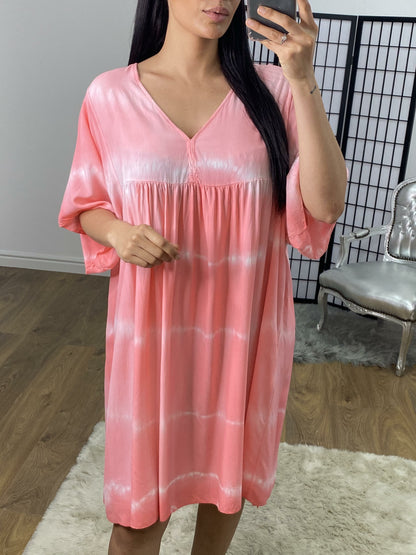 Chasie Tie Dye Floaty Smock Dress
