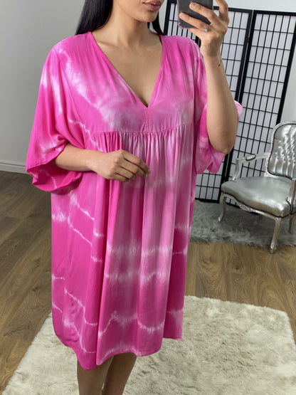 Chasie Tie Dye Floaty Smock Dress