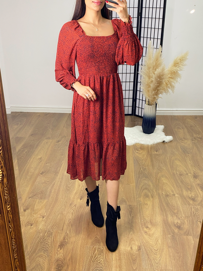 Muswell Elasticated Bust Leopard Print Smock Dress