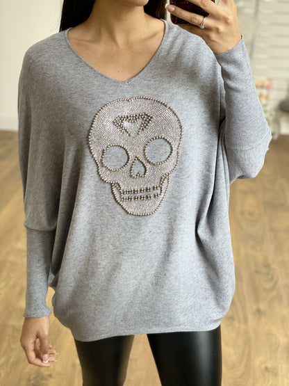 Forelli Studded Skull Detail Knit Jumper
