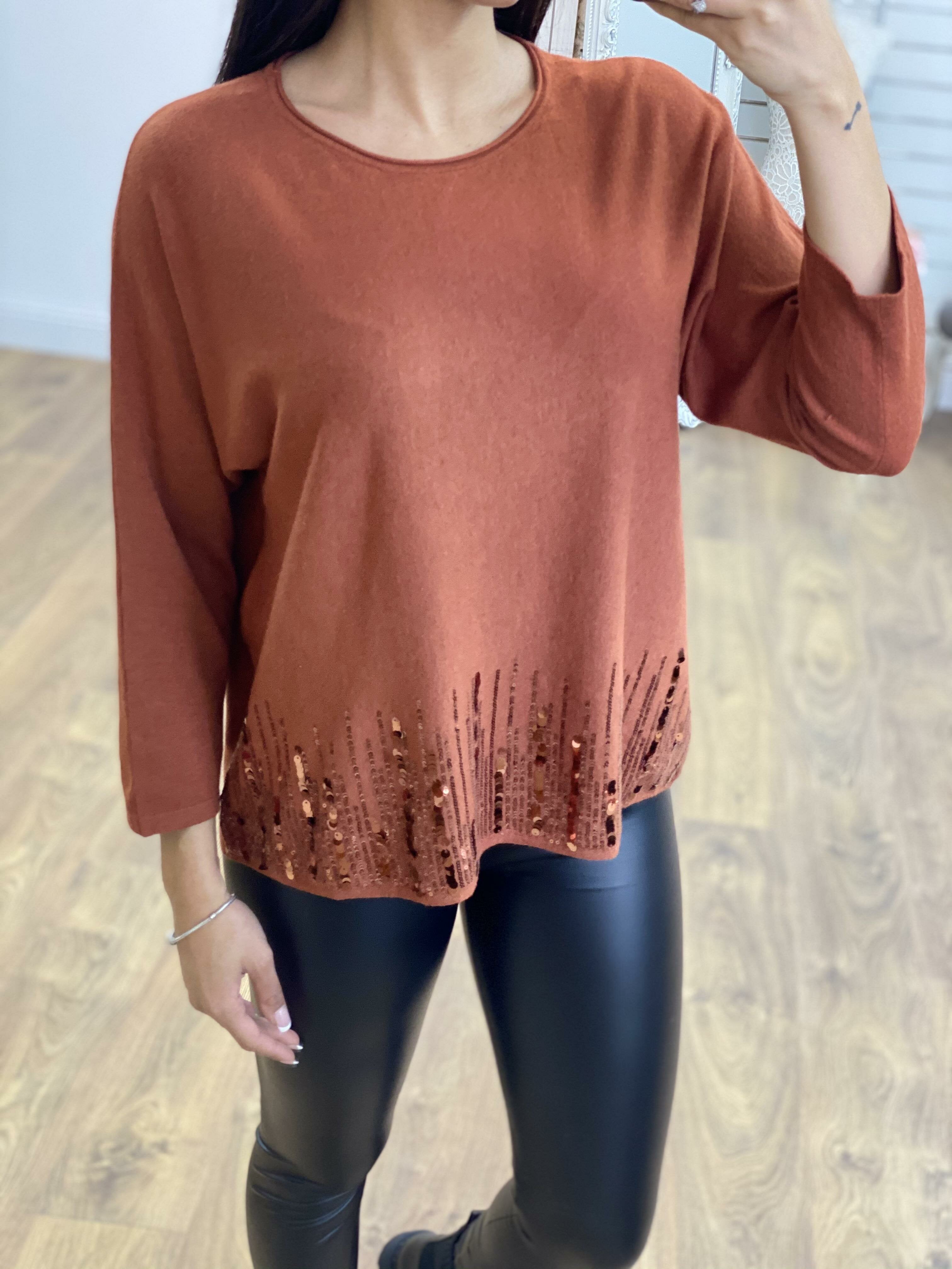 Randy Sequin Detail Knitted Jumper