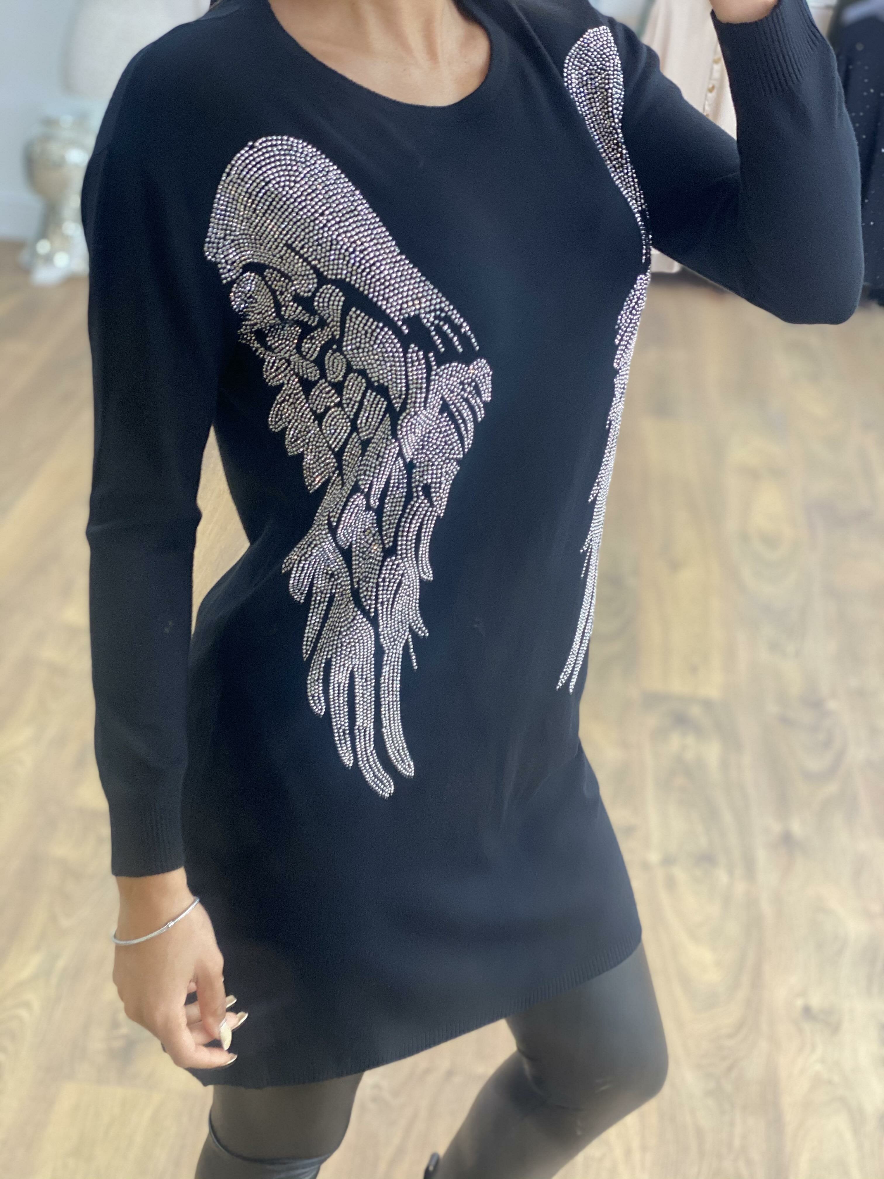Valina Studded Angel Wing Front Knitted Jumper