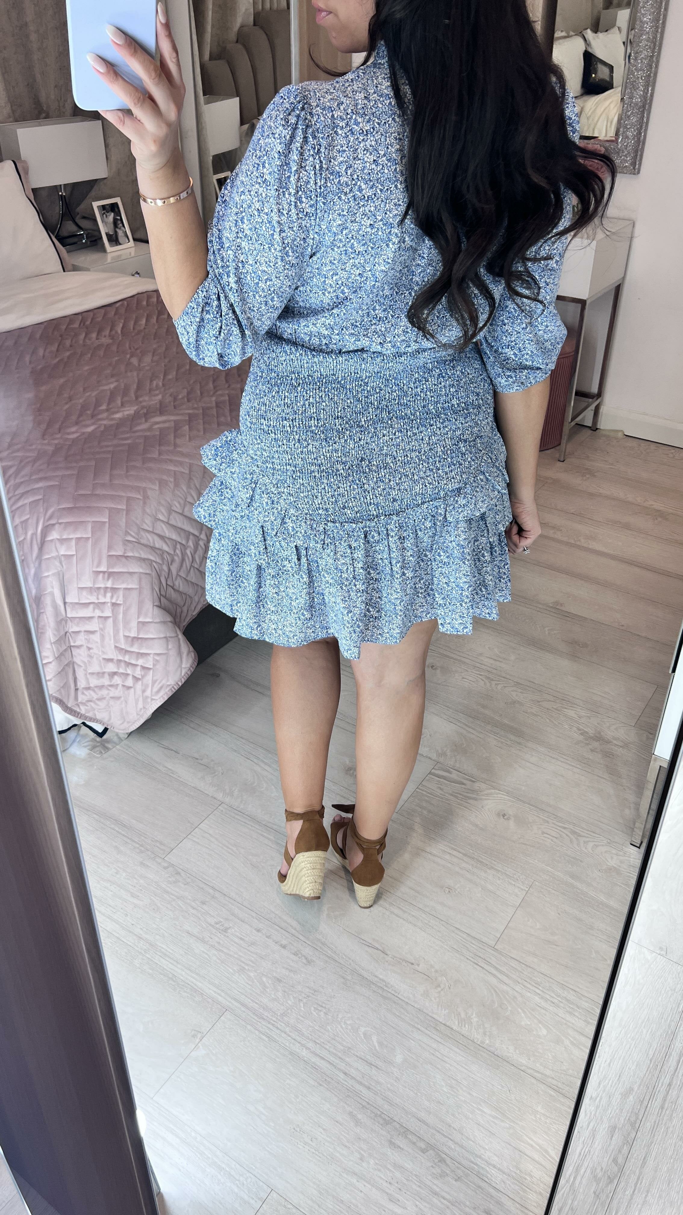 Italy Ditsy Floral Print Elasticated Waist Dress