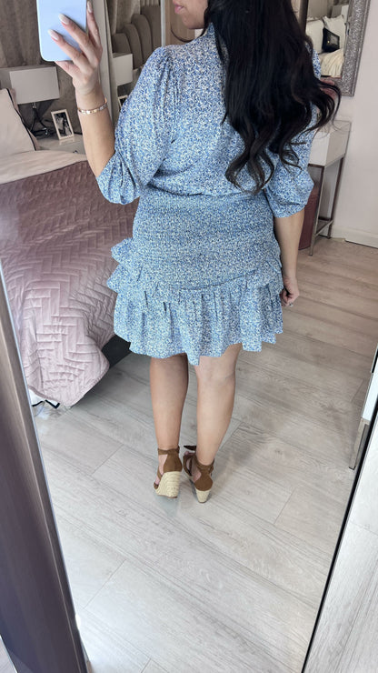 Italy Ditsy Floral Print Elasticated Waist Dress