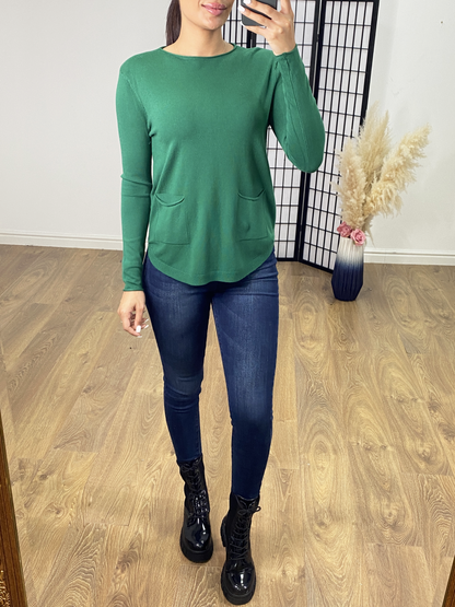 Jax Crystal Back Bow Detail Thin Knit Jumper