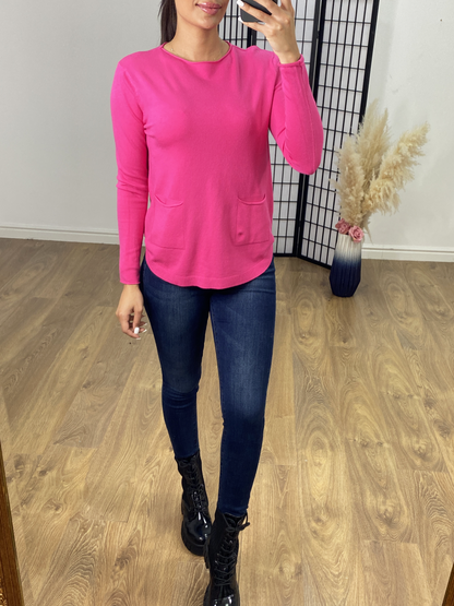 Jax Crystal Back Bow Detail Thin Knit Jumper