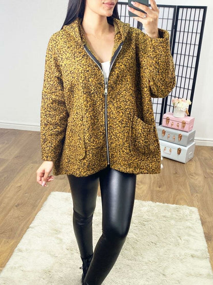Johnson Teddy Hooded Loose Fit Zip Jacket