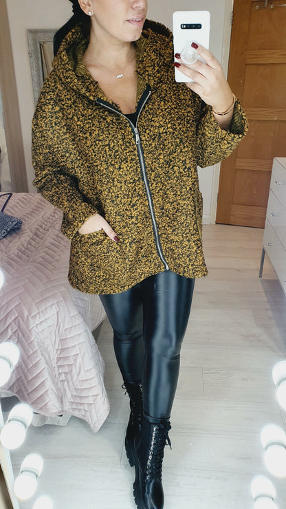 Johnson Teddy Hooded Loose Fit Zip Jacket