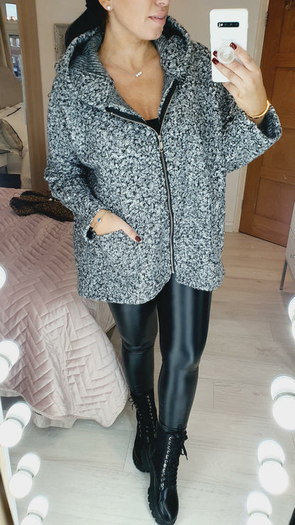 Johnson Teddy Hooded Loose Fit Zip Jacket