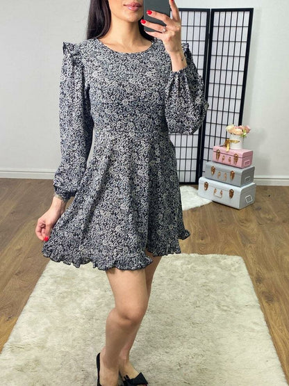 Julia Paisley Print Frill Hem Dress