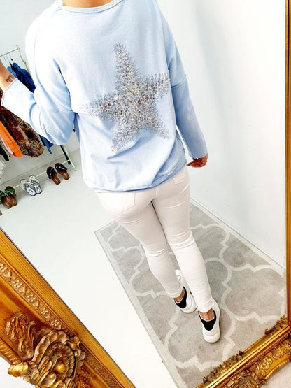 Katana Sequin Star Soft Loose Fit Jumper