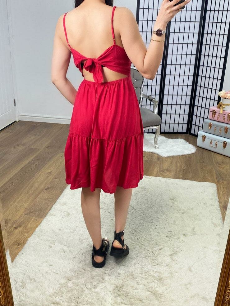 Kews Wrap Effect Tie Back Cami Dress