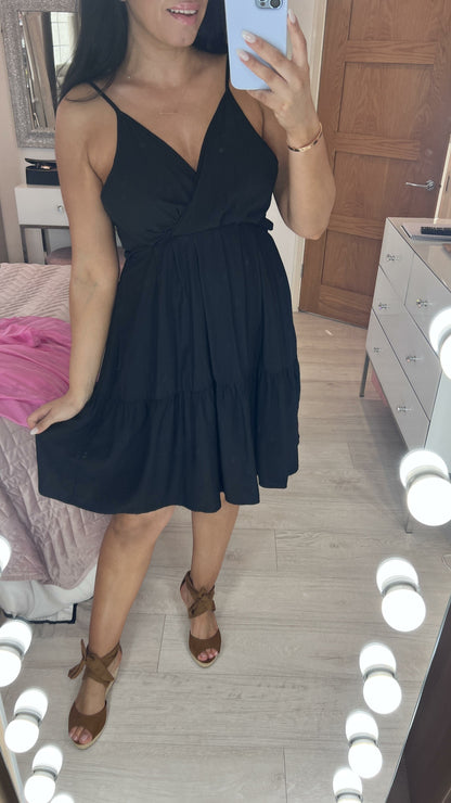 Kews Wrap Effect Tie Back Cami Dress