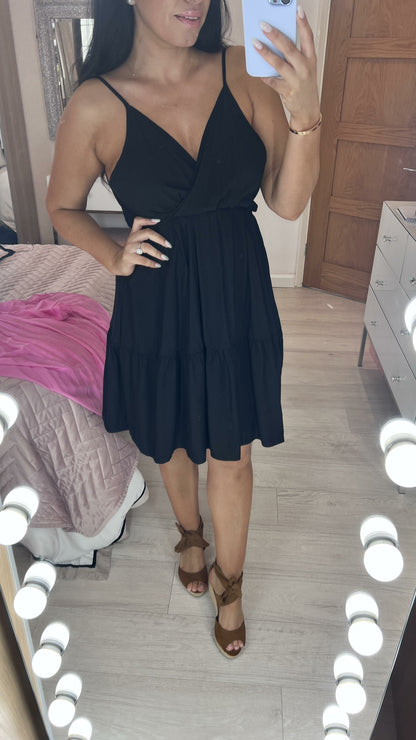 Kews Wrap Effect Tie Back Cami Dress