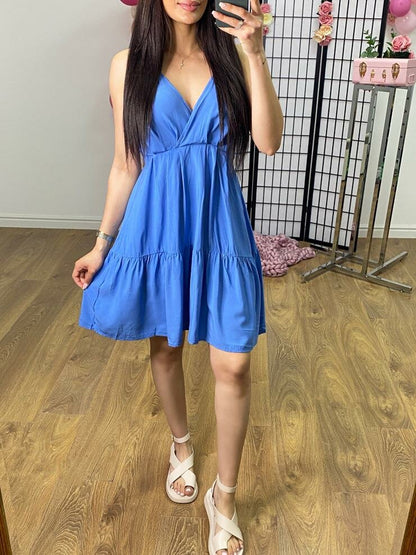 Kews Wrap Effect Tie Back Cami Dress