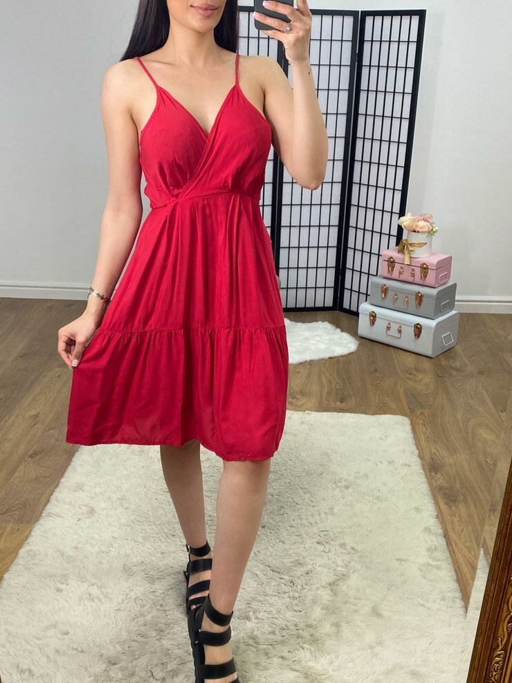 Kews Wrap Effect Tie Back Cami Dress