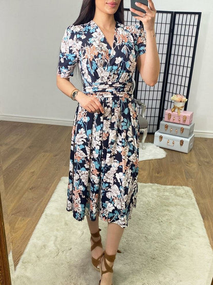 Kibble Navy Floral Print Dress