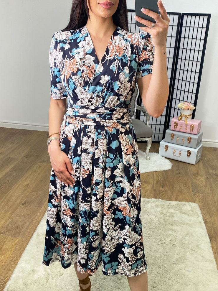 Kibble Navy Floral Print Dress