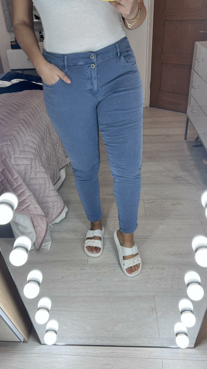 King Double Button Straight Leg Jeans