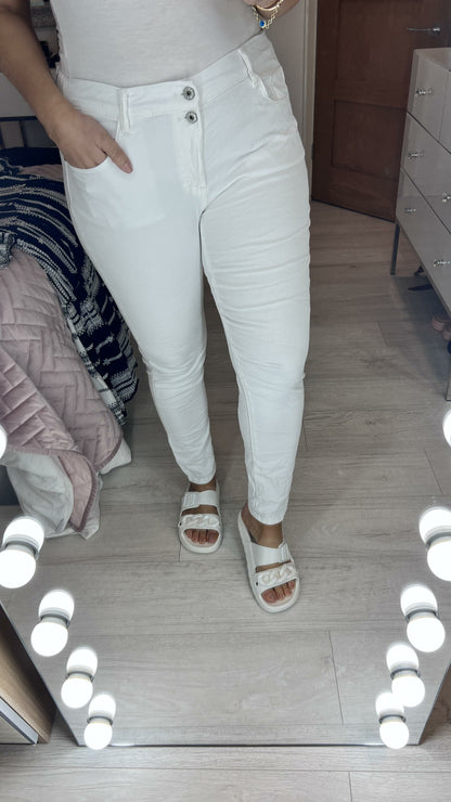 King Double Button Straight Leg Jeans