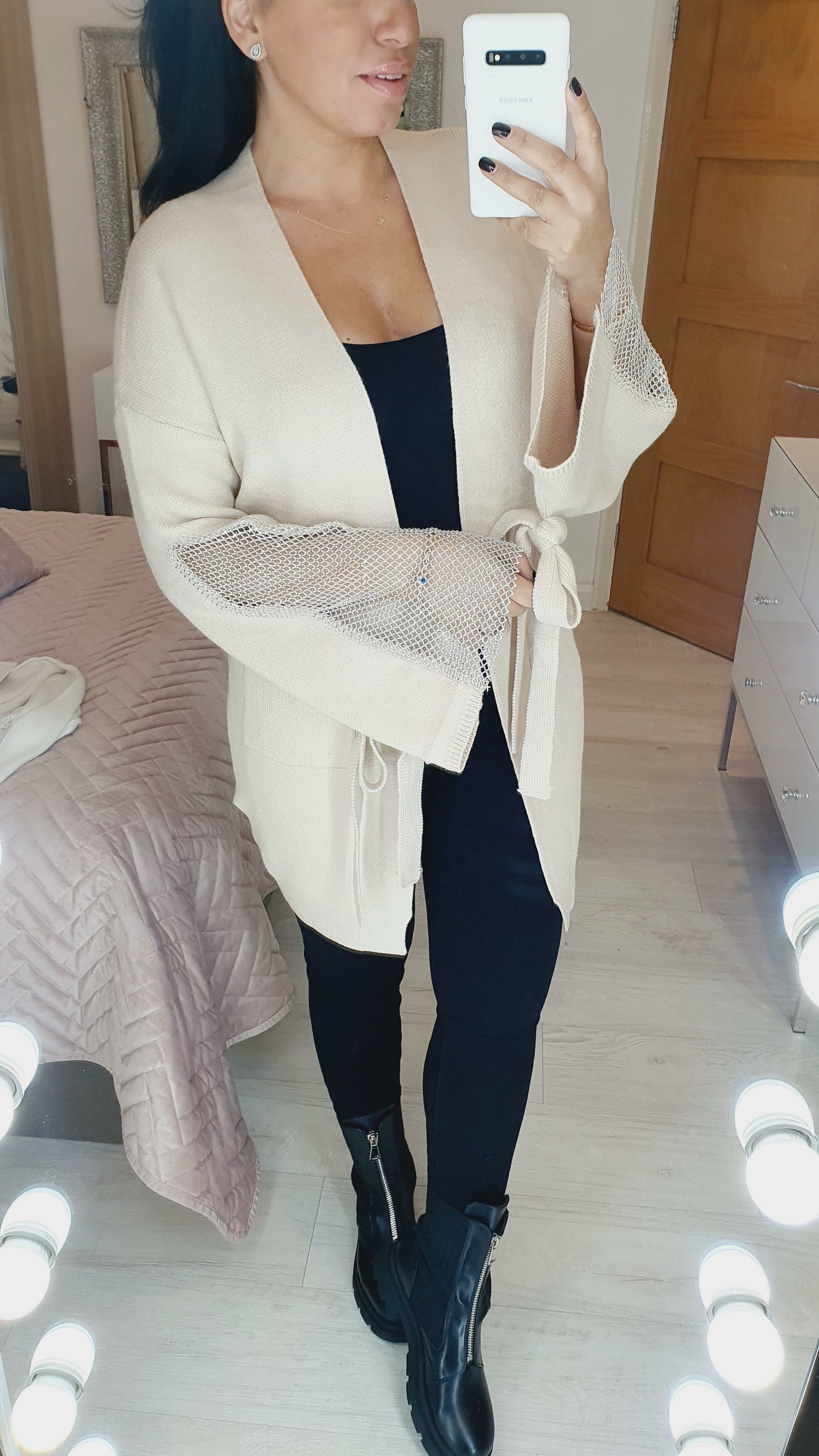 Krystali Diamante Bell Sleeve Super Soft Knit Cardigan