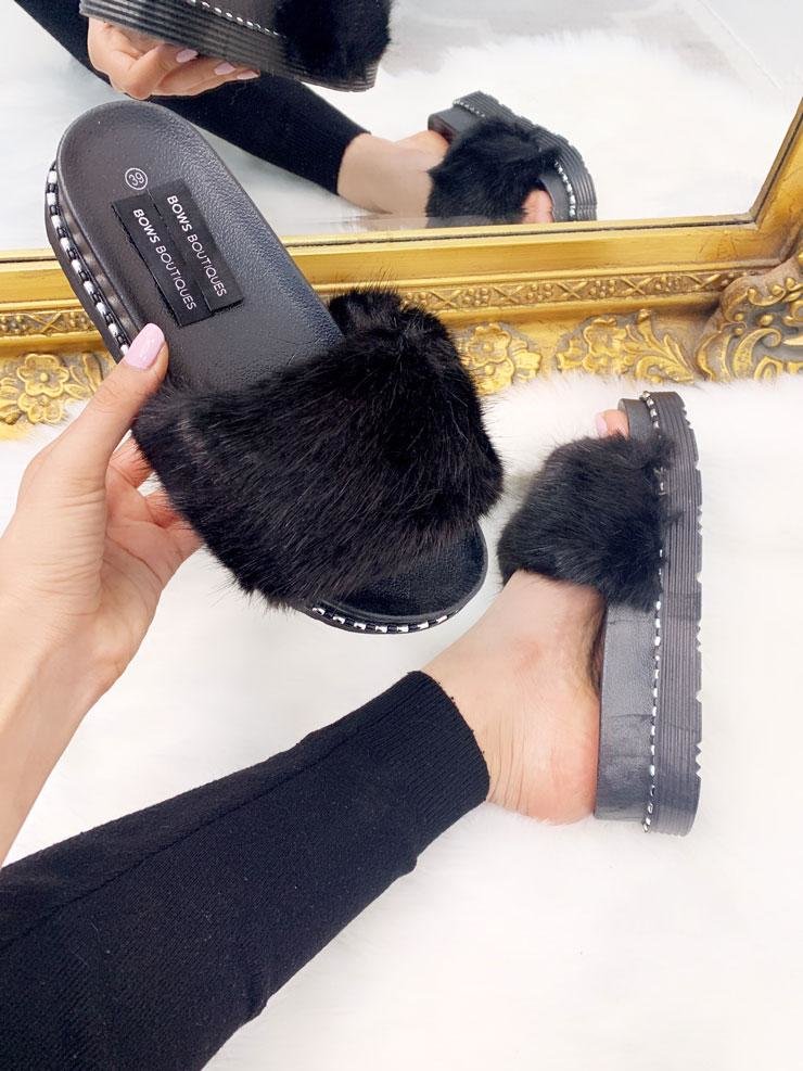 Lauder Faux Fur Sliders