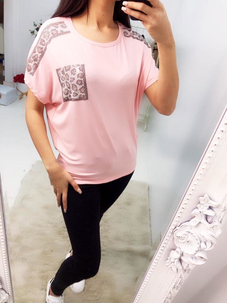 Laura Studded Leopard Print T-shirt