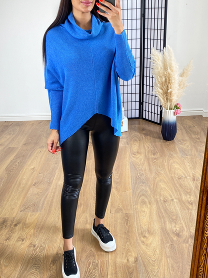Laurel Asymmetric Ribbed Roll Neck Jumper