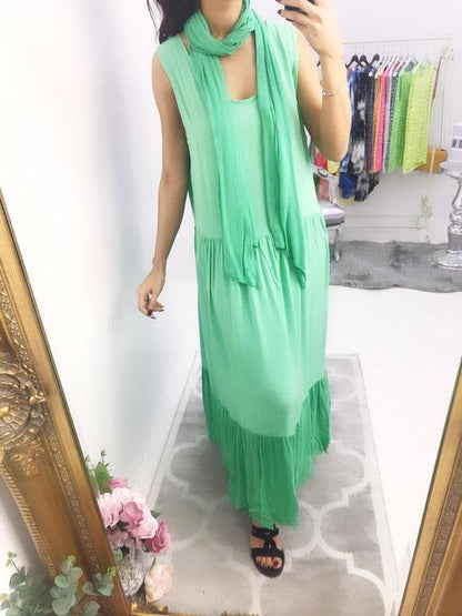 Lee Two Piece Scarf Maxi Dress