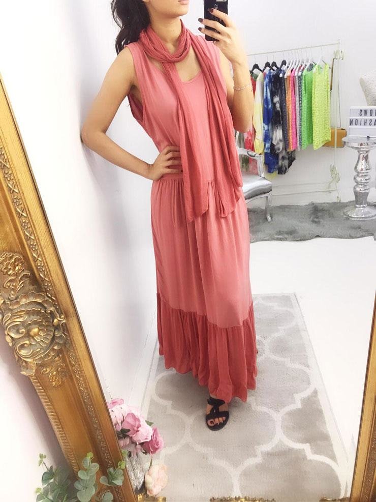 Lee Two Piece Scarf Maxi Dress