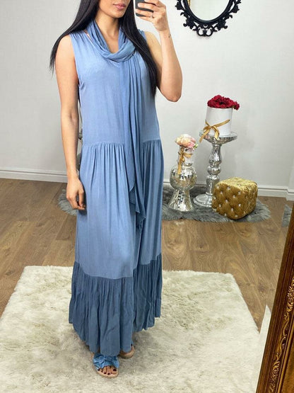 Lee Two Piece Scarf Maxi Dress